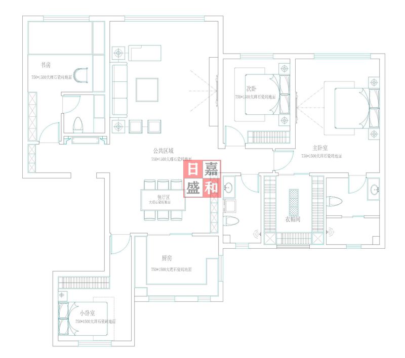 中海河山郡188m²五室装修实景图