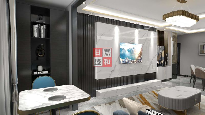 广汇九锦园三室轻奢风格装修实景图